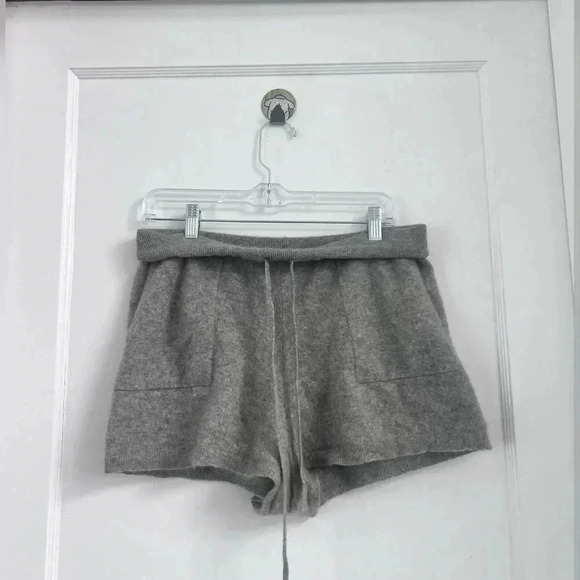 White + Warren Cashmere Grey Tap Short $275 Size L - Picture 2 of 4